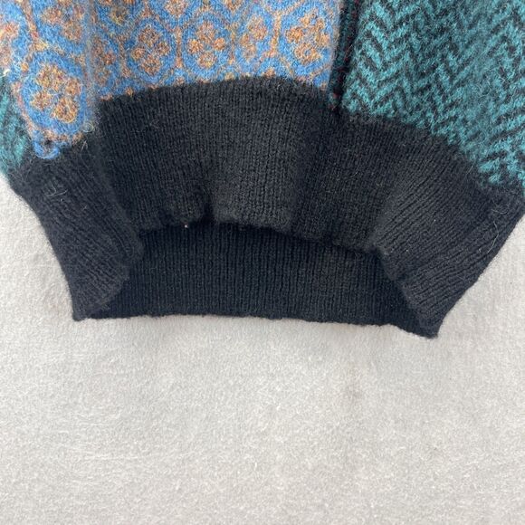 Lady Clansman Shetland Wool Sz M Fair Isle Colorblock Purple Blue Vintage - Picture 7 of 16
